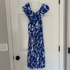 Blue and White Pleated Lilly Pulitzer Dress